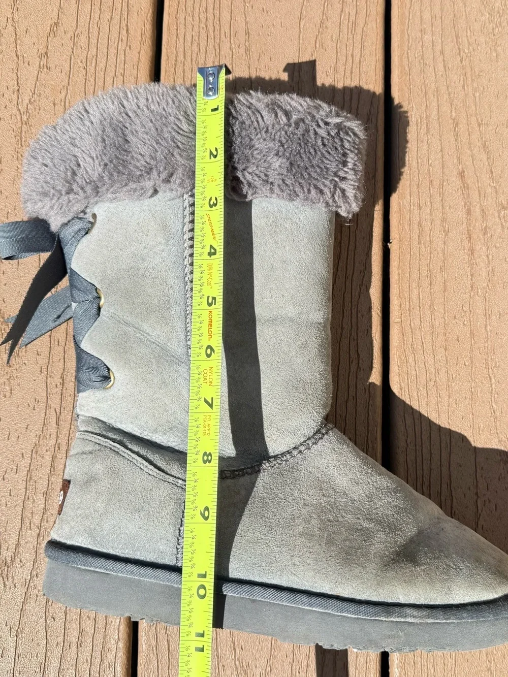 LAMO SUEDE WOMENS WATERPROOF BOW BACK FAUX FUR LINED WINTER BOOTS SIZE 5